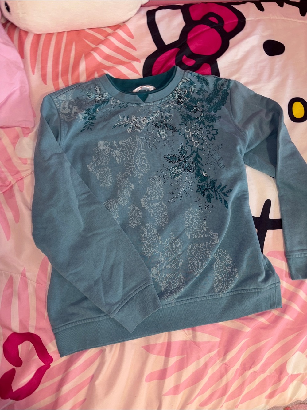 Teal Northern Reflections sweater Size Medium